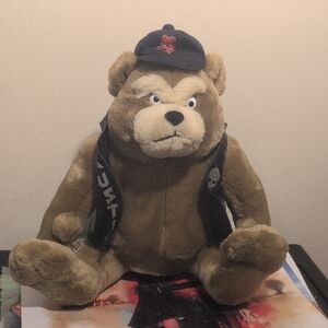 Vintage WWF WWE Stone Cold Steve Austin Plush Teddy Bear 2001 Idea Factory